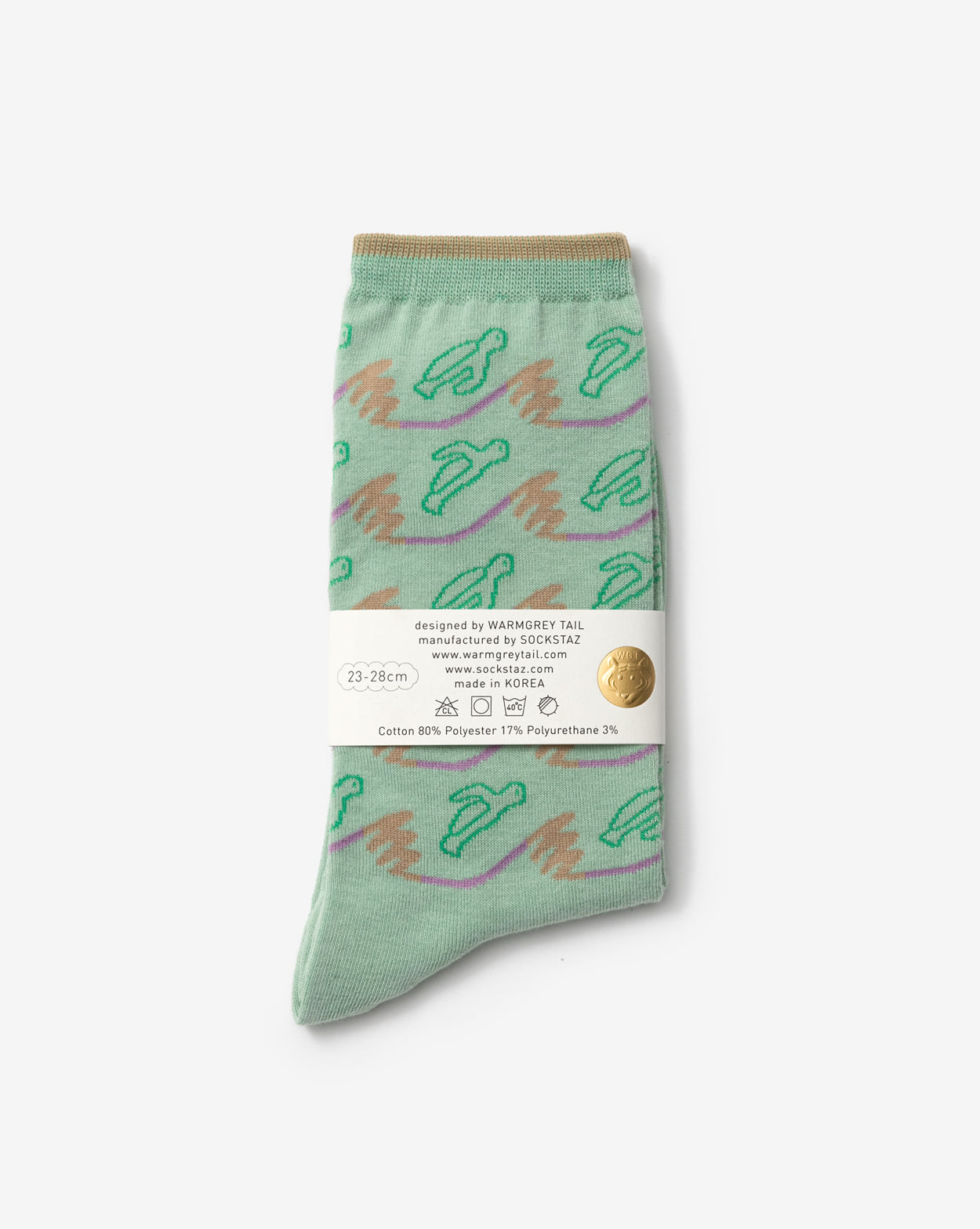 【バーンストア】WARMGREY TAIL / FLYING TURTLES SOCKS - MINT