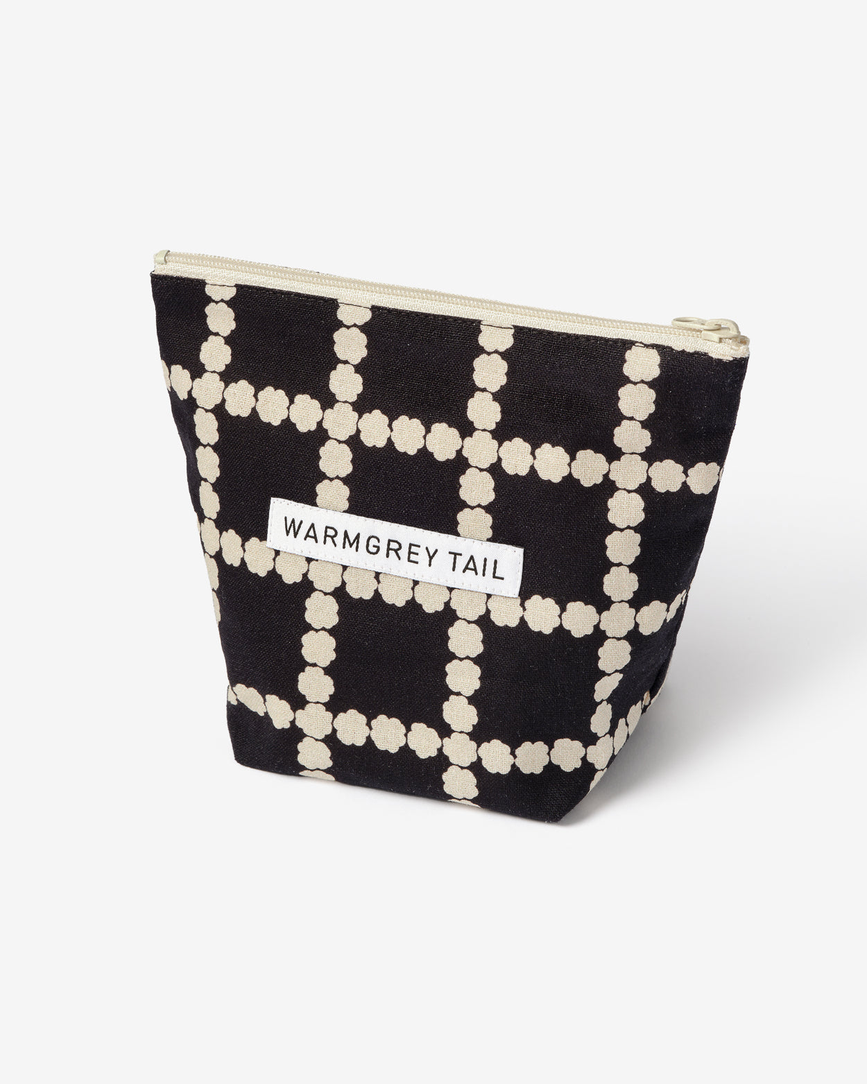 WARMGREY TAIL(ウォームグレーテール）/  BLOSSOM CHECK STANDING POUCH -BLACK [M]【バーンストア】