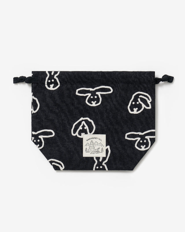 WARMGREY TAIL(ウォームグレーテール）/ BUNNY BUNNY STRING POUCH - BLACK【バーンストア】