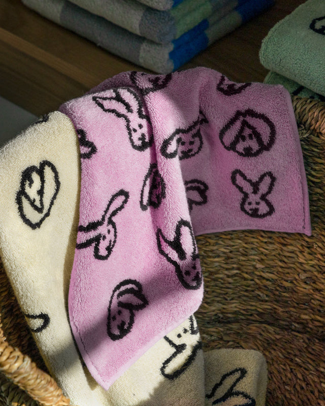 【バーンストア】WARMGREY TAIL / BUNNY BUNNY HAND TOWEL - PINK ハンドタオル