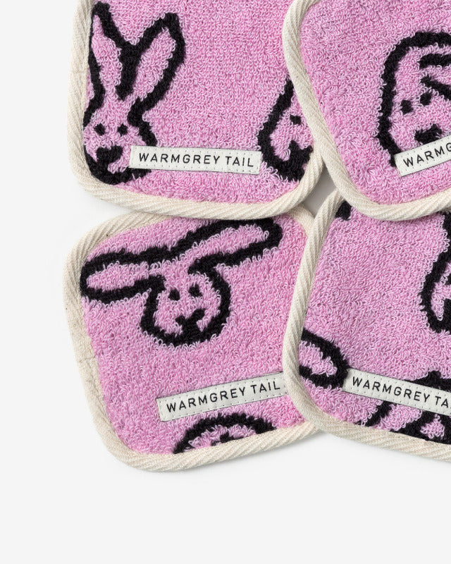 WARMGREY TAIL(ウォームグレーテール）/ BUNNY BUNNY TOWEL COASTER - PINK コースター【バーンストア】