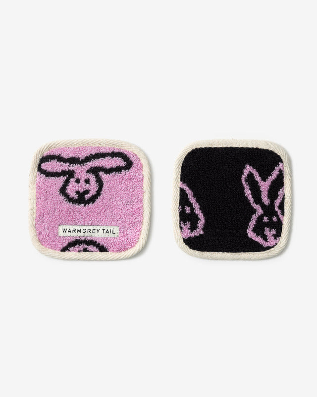 WARMGREY TAIL(ウォームグレーテール）/ BUNNY BUNNY TOWEL COASTER - PINK コースター【バーンストア】