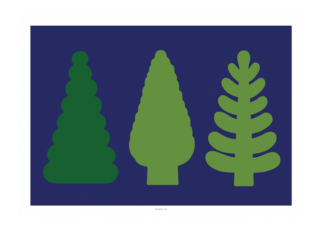 WARMGREY TAIL(ウォームグレーテール）/ TREE &TREE POSTER 300mm x 400mm (フレーム付き) 【バーンストア】
